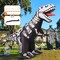 GOOSH 8 FT Long Halloween Inflatables Blow Up Dinosaur Skeleton with Built-in LEDs